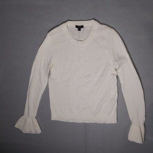 J.Crew White Bell Flare Sleeve Sweater Women's Size S